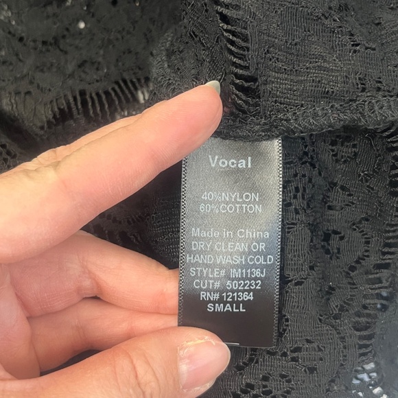 VOCAL Lace Open Front Cardigan Sz Small Studded Whimsigoth Black - Picture 12 of 12